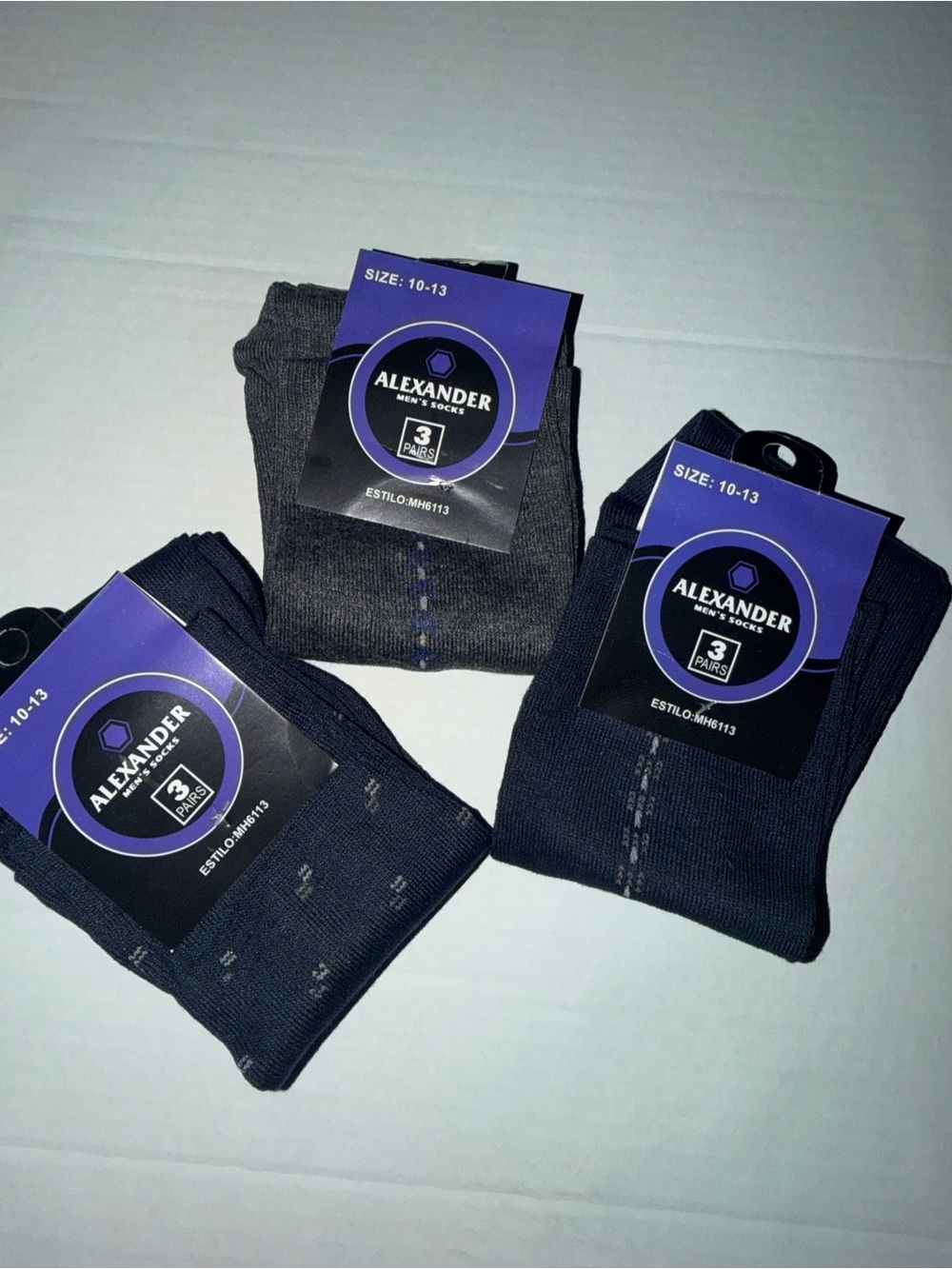 Men’s Dress Socks - Navy & Gray - 3-Pack